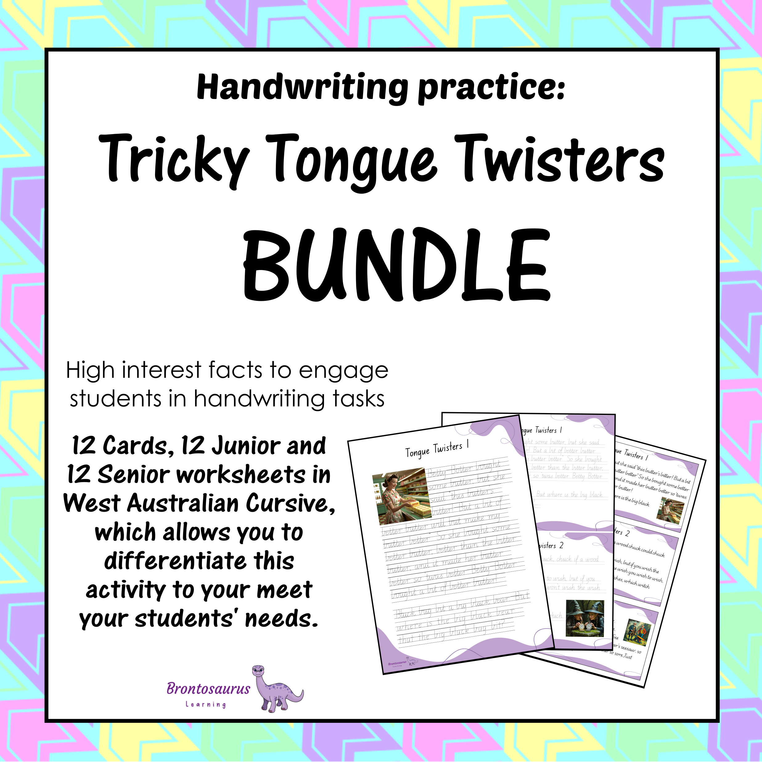 Tricky Tongue Twisters Cursive Set cover image