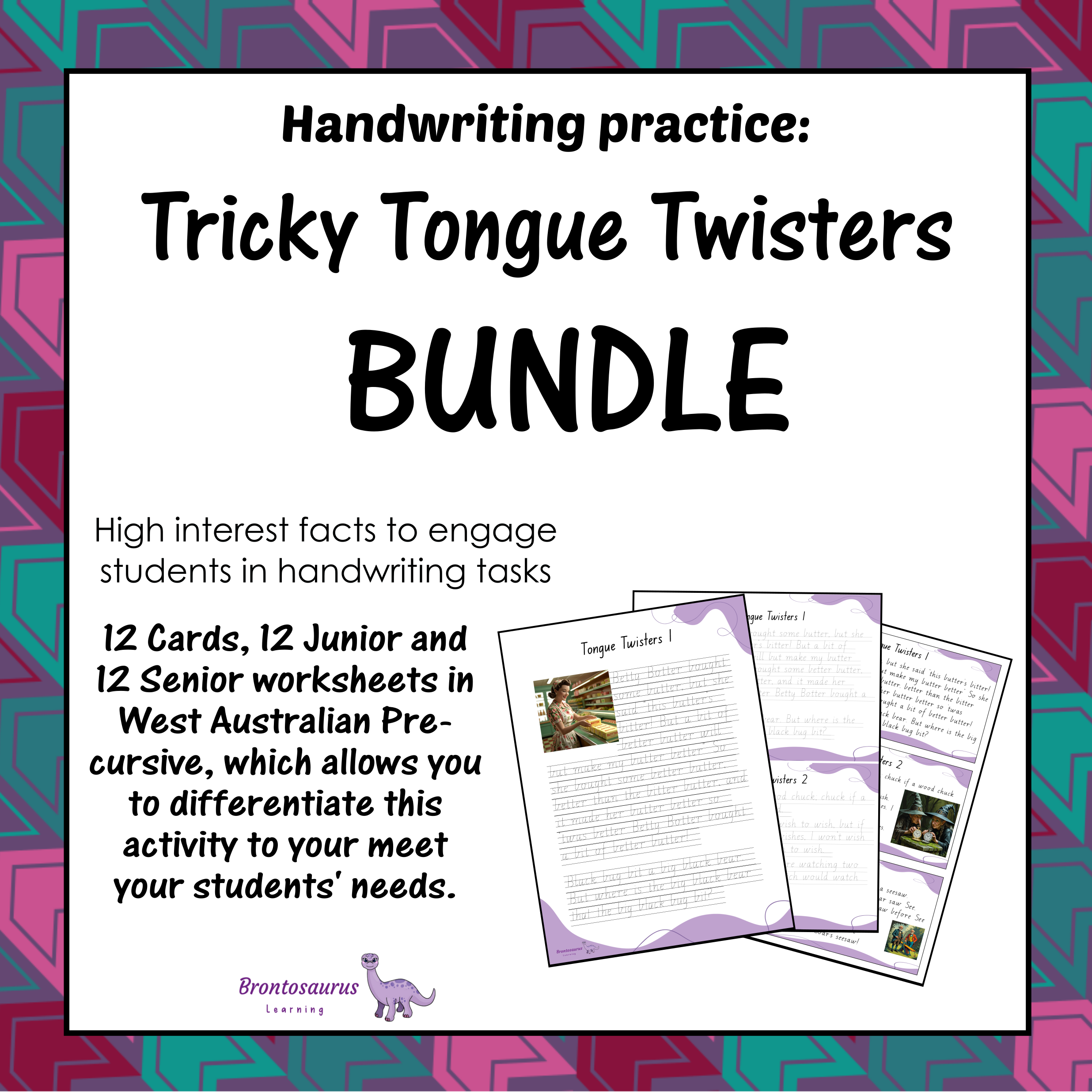 Tricky Tongue Twisters Pre-cursive Set cover image