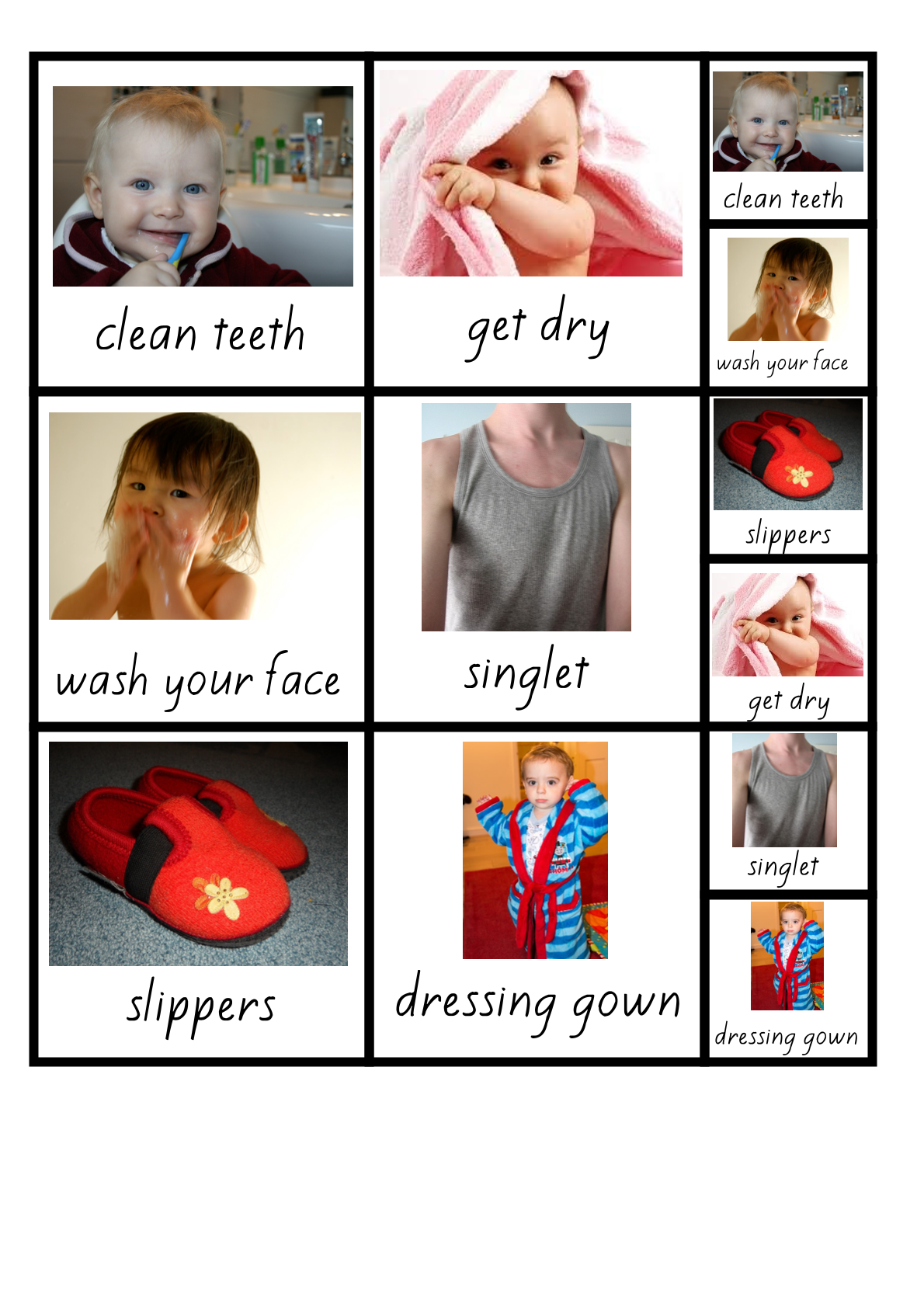 Additional resource page preview for Getting Ready Visual Aid Cards