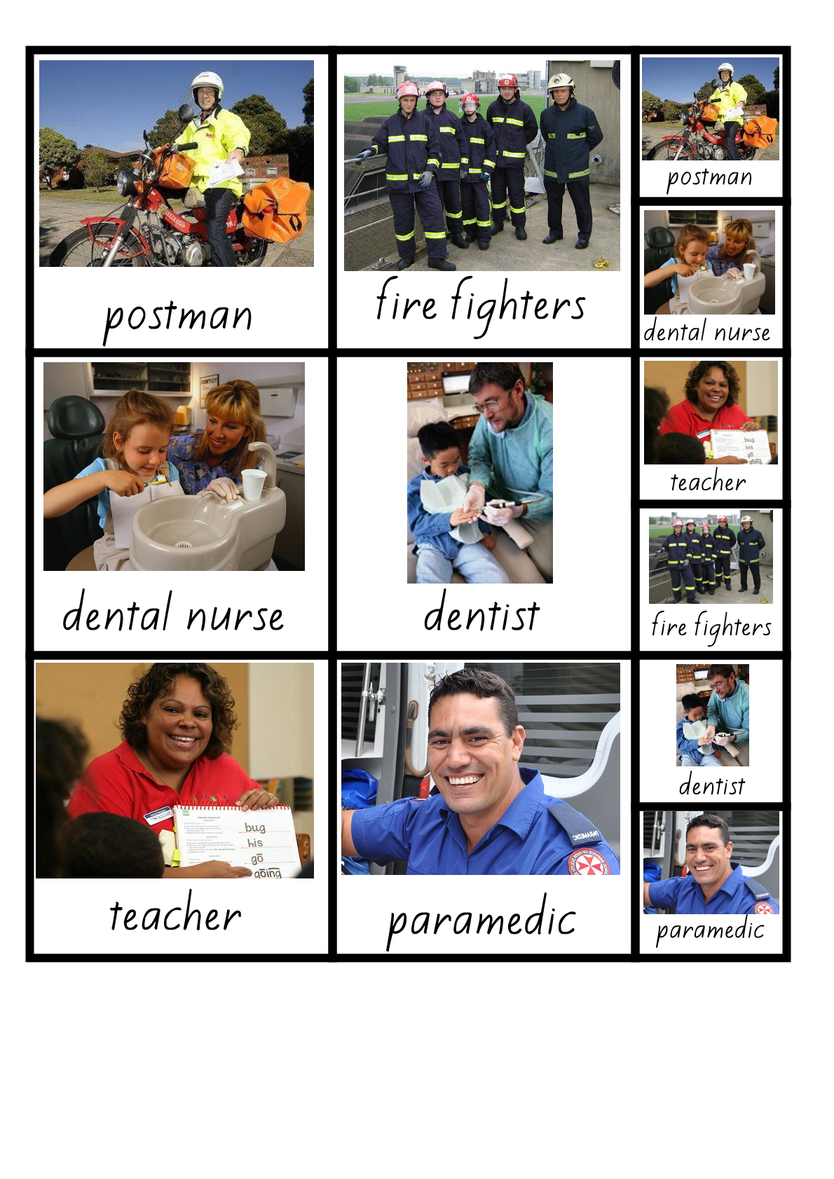 People who help 2 Student resource page preview for People Who Help Visual Aid Cards