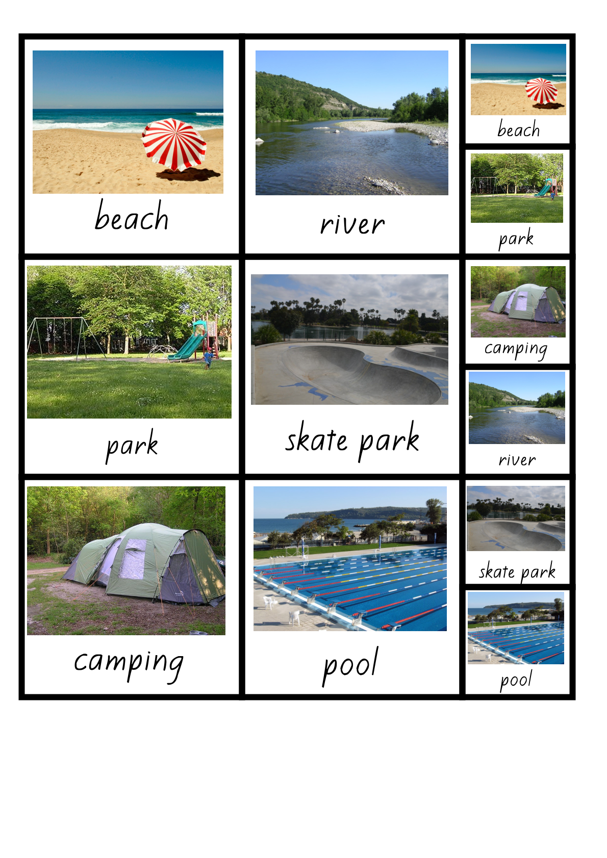 Additional resource page preview for Places We Go Visual Aid Cards